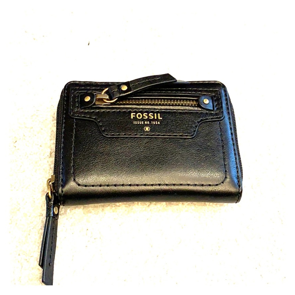 Fossil black leather wallet